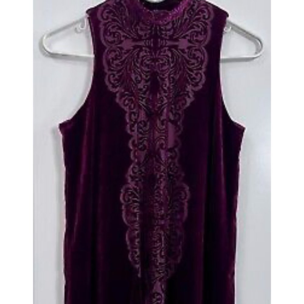 maurcies burgundy velvet mini dress womens size XL